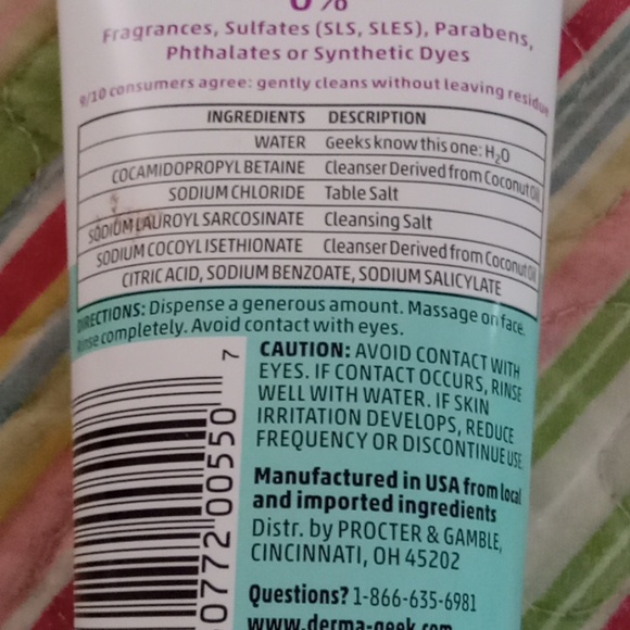 🪷DERMA Geek gentle facial cleanser 5.0 fl oz Lot of three - Picture 4 of 4